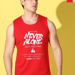 WOOSTRO Pack Of 2 Printed Combed Cotton Gym Vests VWS26(ALONE RED)(BKLN RED)-image-120
