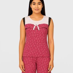 ZERJAMA Women's Pink Printed Night suit-image-13