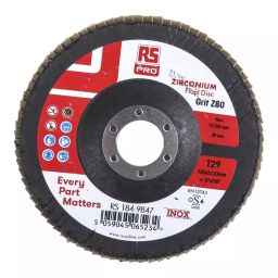 RS PRO Zirconium Dioxide Flap Disc, 125mm, P80 Grit, 1849847-image-23