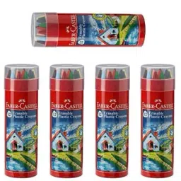 Faber-Castell Erasable Crayon Tin - Set Of 12 Assorted + 2 Free Gold And Silver Pack 3-34