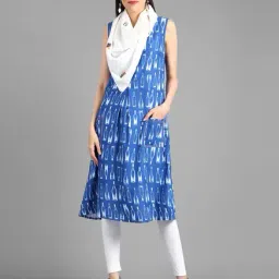 W White Cotton Embroidered Scarf-17