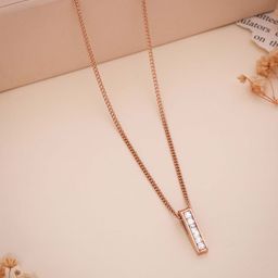 Brado Jewellery Rose Gold-Plated Artificial Stones Studded Necklace-image-82