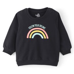 Doodle Poodle 100% Cotton Looper Knit Full Sleeves Sweatshirt Rainbow Printed - Black-picture-17