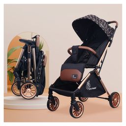 R for Rabbit Premium Design Street Smart Stylish Stroller & Pram With Auto Fold Mechanism- Gold & Black-5