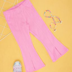 Pantaloons Junior Cotton Spandex Solid Pant - Sachet Pink-image-10