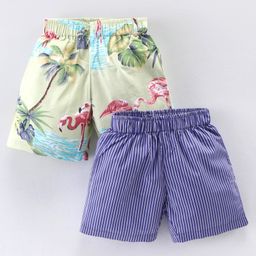 Rikidoos Pack Of 2 Striped & Tree Printed Boxers - Green & Blue-19