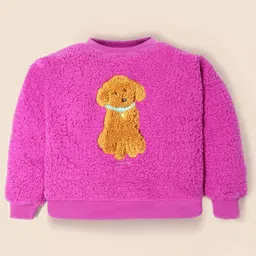 Cherry Crumble By Nitt Hyman Full Sleeves Dog Embroidered Sweatshirt - Magenta-picture-40