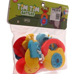 KiddyBuddy Fruit & Bugs Shaped Rattle Toy Pack of 6 - Multicolor-image-14