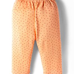 Tango Fleece Knit Full Length Lounge Pant with Heart Print -Orange-image-105