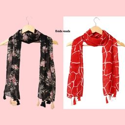 StoleVilla Multicoloured Floral Chiffon Stoles-image-47