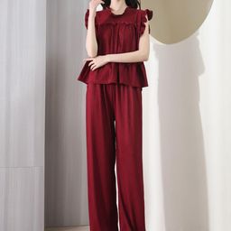 Stem Rope Women Solid Co-ord Set-image-101