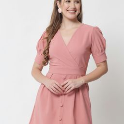 BAESD Puff Sleeve Mini Dress-image-88