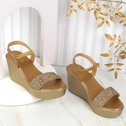 Metro Embellished Platform Peep Toes with Laser Cuts-24