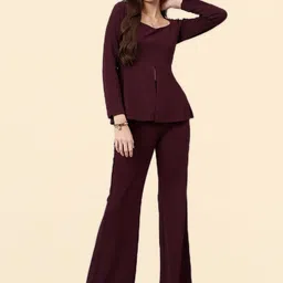 all about you Peplum Top & Trousers Co-Ord Set-image-97