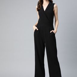Cottinfab Solid Shawl Neck Basic Jumpsuit-picture-46