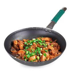 The Indus Valley Pure Black Iron Wok with Silicone Grip 3.5 L-4