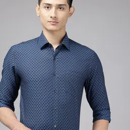 Arrow Pure Cotton Self Design Manhattan Slim Fit Textured Formal Shirt-picture-5