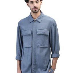Woods Blue Regular fit Solid Shirt-image-59