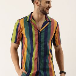 Campus Sutra Men Multicoloured Striped Casual Shirt-image-68