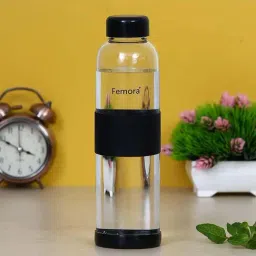Femora Glass Fridge Bottle, 500ml, Set of 4, Transparent-32