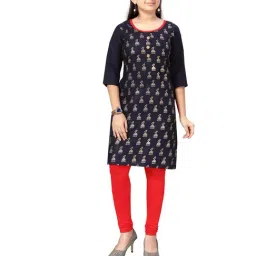 Aarika Kids Navy & Red Printed Kurta with Leggings-picture-29