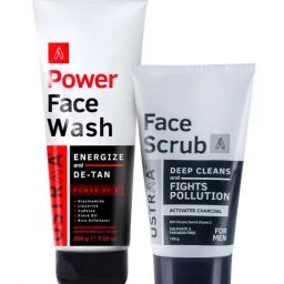 Ustraa Power Face Wash & Activated Charcoal Face Scrub Combo Set-image-27
