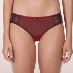 Enamor Red Lace Hipster Panty-image-63
