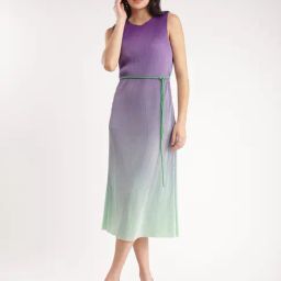 Fablestreet Purple & Green Relaxed Fit Midi Dress-image-92