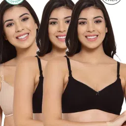 Inner Sense Black & Beige Full Coverage T-Shirt Bra - Pack of 3-picture-8