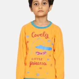 Kiddopanti Kids Orange Printed Full Sleeves T-Shirt-image-14