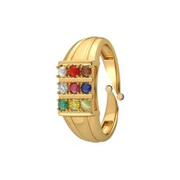 Aadikart Unisex Gold Adjustable Ring-image-35