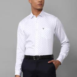 Allen Solly White Cotton Slim Fit Printed Shirt-image-40
