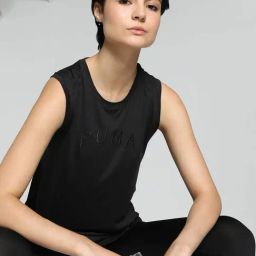 Puma Black Logo Work Sports T-Shirt-image-2