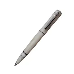 DELTA Capri Night Ivory Resin Natural Coral Capuchon With Rhodium Plated Clip & Trim Ballpoint Pen-image-96