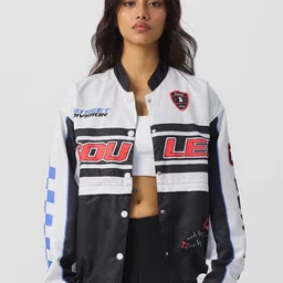 The Souled Store Women Typography Lightweight Varsity Jacket-35