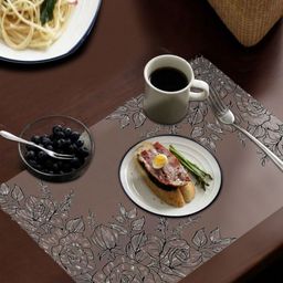 LooMantha Transparent & Black 6 Pieces Printed Rectangular Table Placemats image 2