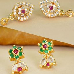 DIVASTRI Women Gold Earrings-16
