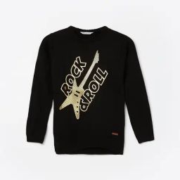 Fame Forever by Lifestyle Boys Black Embroidered Sweater-image-45