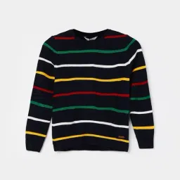 Fame Forever by Lifestyle Boys Navy Striped Sweater-image-74