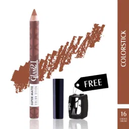Glam21 Super Matte Color Stick with Sharpener 16 Choco Crush - 3.5 gm image 1