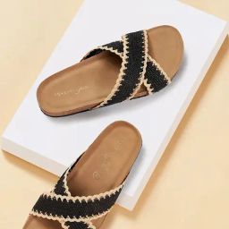 Forever Glam by Pantaloons Women's Black Cross Strap Sandals-image-99