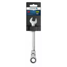 Hogert Technik 20 mm Chrome Vanadium Steel Silver Ratchet Spanner with Flex Head, HT1R060-15
