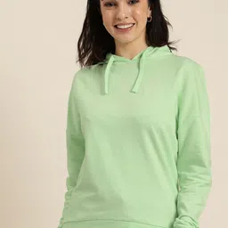 HERE&NOW Pure Cotton Typography Printed Hooded Sweatshirt-29