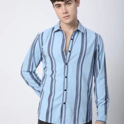 VASTRADO Core Fashion Blue Regular Fit Stripes Shirt-picture-25