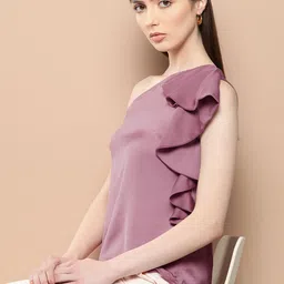 her by invictus One Shoulder Ruffles Top-picture-0
