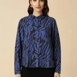 Allen Solly Blue Cotton Printed Formal Shirt-image-72