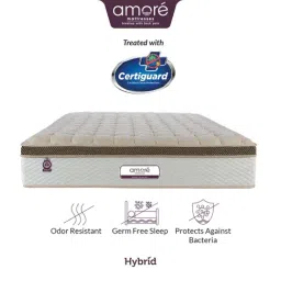 Amore Hybrid White & Brown Memory Foam Single Mattress (72 in.L X 36 in. W) image 4