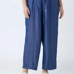 Gia by Westside Dark Blue High-Rise Chambray Pants-picture-47
