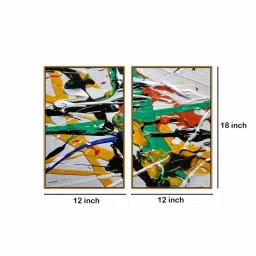 999Store Multicolor Vinyl Wall Painting Panel with Fibre Frame - Set of 2 image 5