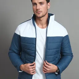 RENUOVO Men Mock Collar Colourblocked Padded Jacket-picture-23